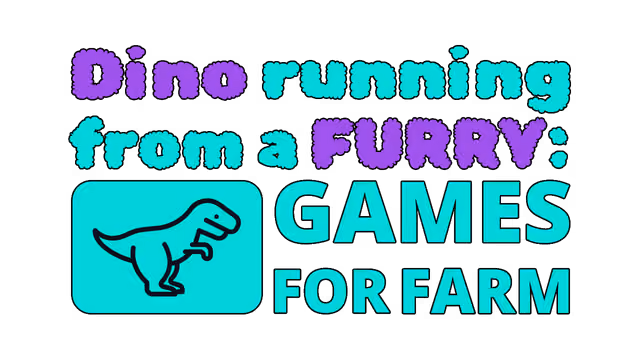 Dino running from a FURRY: GAMESFORFARM