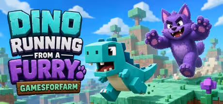 Dino running from a FURRY: GAMESFORFARM